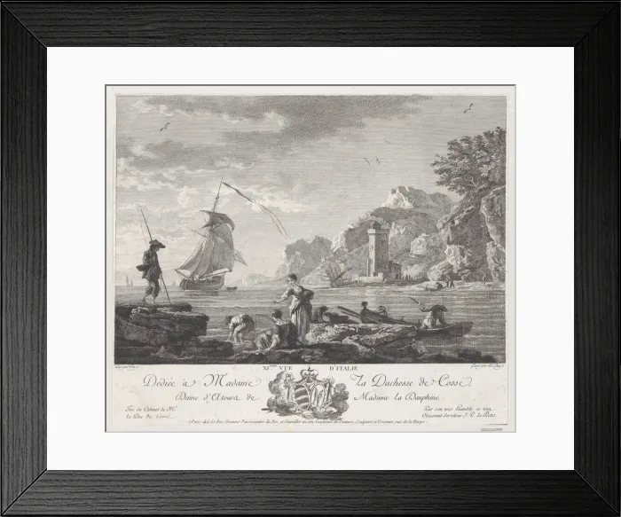 Framed Print : Eleventh View of Italy, ca. 1765. Creator: Jacques Philippe Le Bas Framed Print : Eleventh View of Italy, ca. 1765. Creator: Jacques Philippe Le Bas