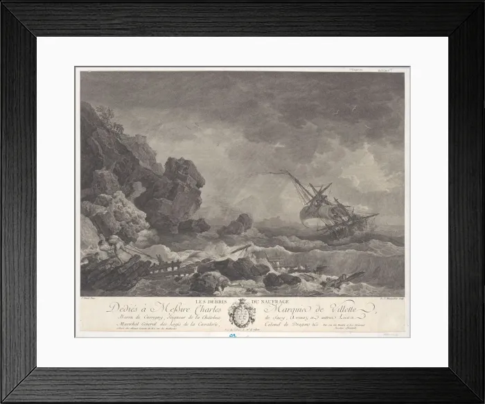 Framed Print : The Debris of the Shipwreck, ca. 1756-88. Creator: Louis Joseph Masquelier Framed Print : The Debris of the Shipwreck, ca. 1756-88. Creator: Louis Joseph Masquelier