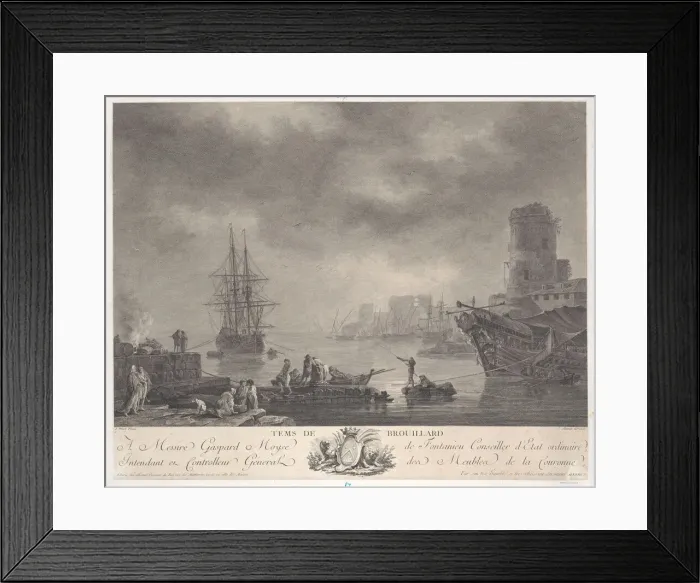 Framed Print : Foggy Weather, ca. 1767. Creator: Jacques Aliamet Framed Print : Foggy Weather, ca. 1767. Creator: Jacques Aliamet
