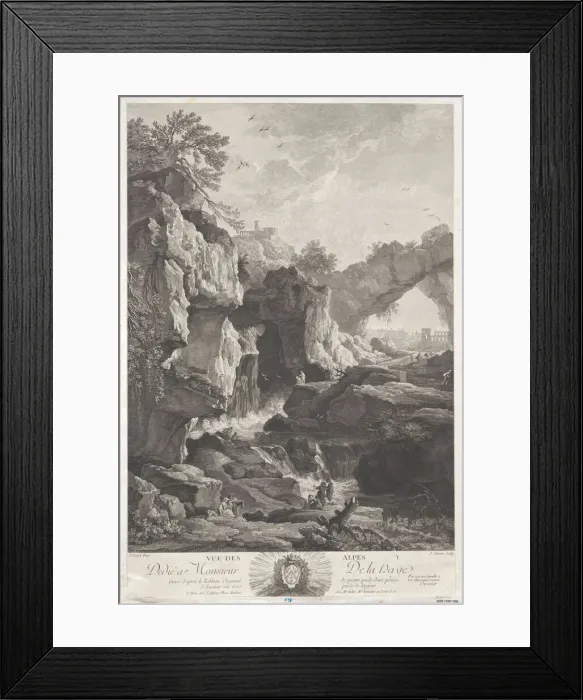 Framed Print : View of the Alpes, 1760. Creator: Jean Ouvrier Framed Print : View of the Alpes, 1760. Creator: Jean Ouvrier