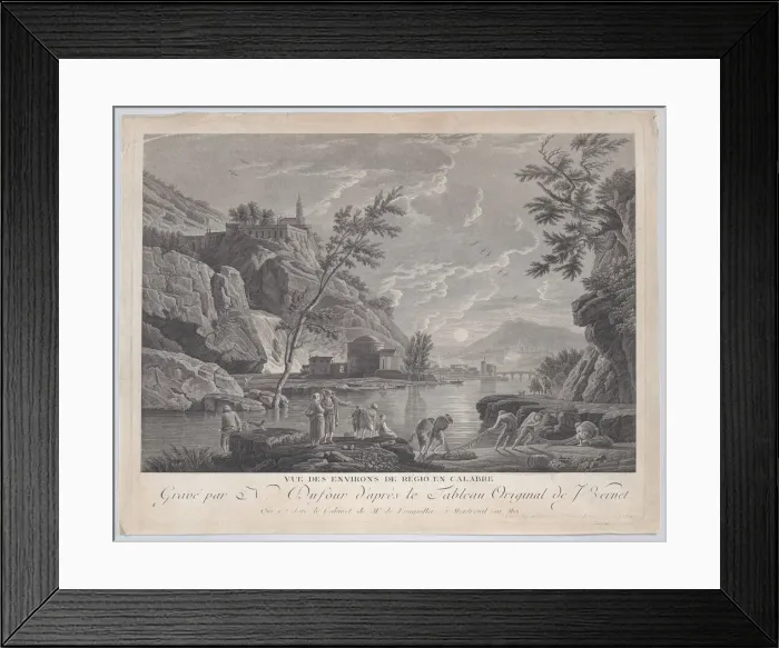 Framed Print : View of the Surroundings of Regio in Calabria, ca. 1770. Creator: Charles Nicolas Dufour Framed Print : View of the Surroundings of Regio in Calabria, ca. 1770. Creator: Charles Nicolas Dufour