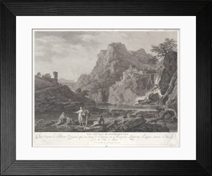 Framed Print : The Young Laundresses, 1768. Creator: Robert Daudet Framed Print : The Young Laundresses, 1768. Creator: Robert Daudet