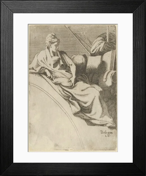 Framed Print : Athena, from the series Twelve Muses and Goddesses, ca. 1542-45. Creator: Leon Davent Framed Print : Athena, from the series Twelve Muses and Goddesses, ca. 1542-45. Creator: Leon Davent