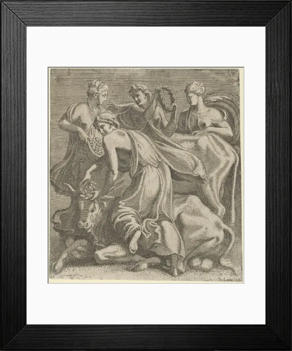 Framed Print : The Rape of Europa, ca. 1542-45. Creator: Leon Davent Framed Print : The Rape of Europa, ca. 1542-45. Creator: Leon Davent