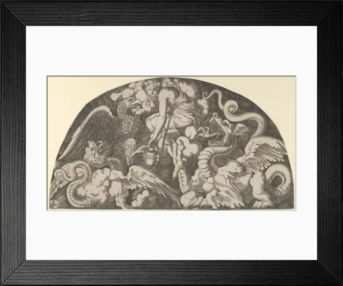 Framed Print : Jupiters Eagle Bringing Water of the Styx to Psyche, 1540-56. Creator: Leon Davent Framed Print : Jupiters Eagle Bringing Water of the Styx to Psyche, 1540-56. Creator: Leon Davent