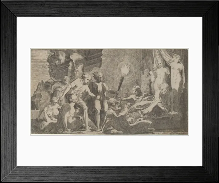 Framed Print : Hercules surprising Fanus who mistook him for Omphale, 1540-56 Creator: Leon Davent