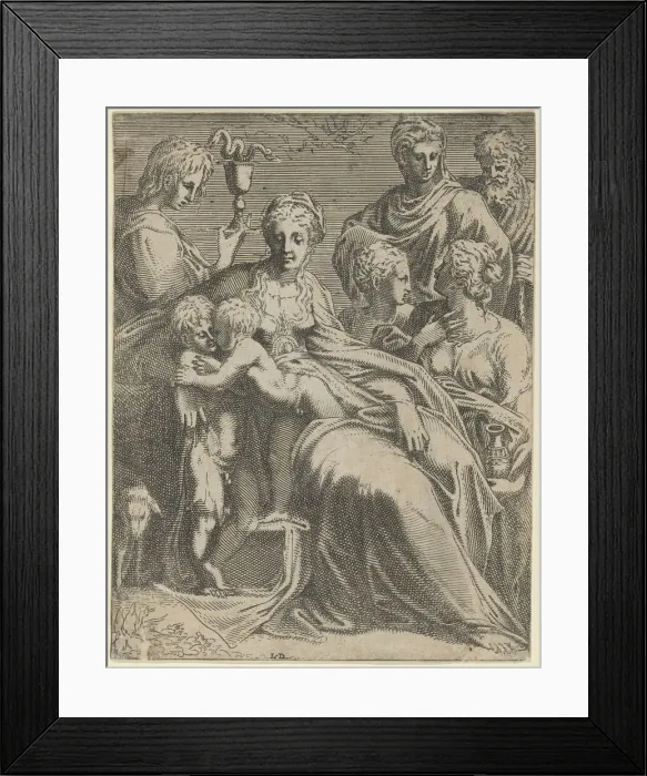 Framed Print : Sacred Conversation, ca. 1550-56. Creator: Leon Davent Framed Print : Sacred Conversation, ca. 1550-56. Creator: Leon Davent