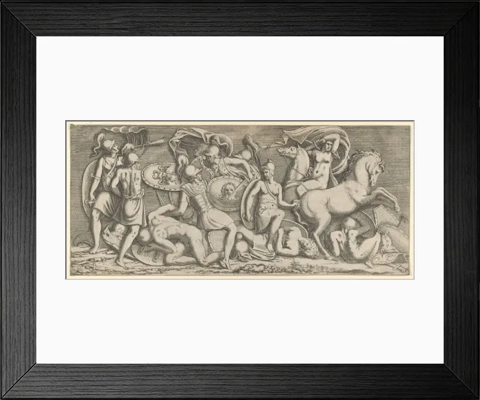 Framed Print : Battle of Amazons, 1547. Creator: Leon Davent Framed Print : Battle of Amazons, 1547. Creator: Leon Davent