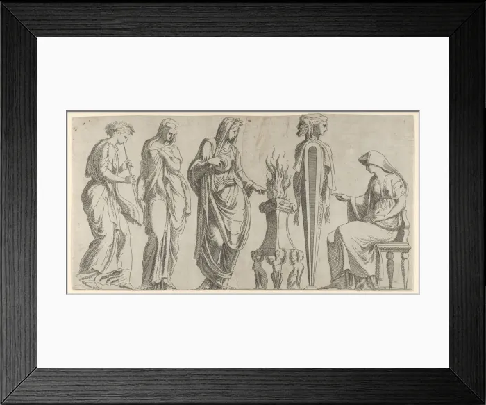 Framed Print : A Sacrifice, mid-16th century. Creator: Leon Davent Framed Print : A Sacrifice, mid-16th century. Creator: Leon Davent