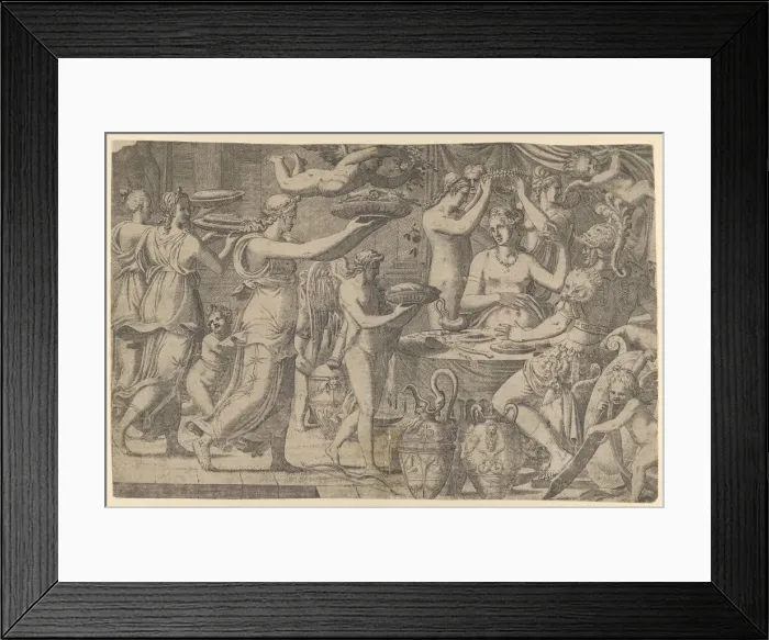 Framed Print : Mars and Venus Served by Cupid and the Graces, 1545-50. Creator: Leon Davent Framed Print : Mars and Venus Served by Cupid and the Graces, 1545-50. Creator: Leon Davent