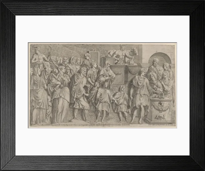 Framed Print : A Sacrifice, copied from a relief on Trajans Column, 1565. Creator: Leon Davent Framed Print : A Sacrifice, copied from a relief on Trajans Column, 1565. Creator: Leon Davent