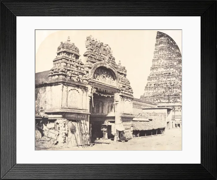 Framed Print : Entrance to the Temple of Minakshi in the Great Pagoda, January-March 1858. Creator: Captain Linnaeus Tripe Framed Print : Entrance to the Temple of Minakshi in the Great Pagoda, January-March 1858. Creator: Captain Linnaeus Tripe