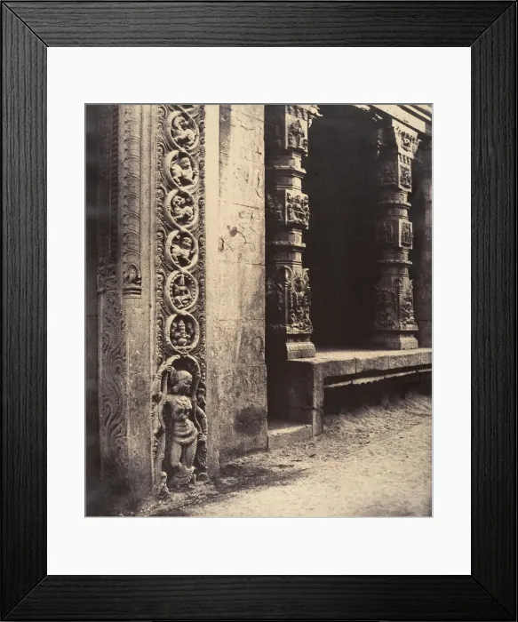 Framed Print : Pillars in the Recessed Portico in the Roya Gopuram, January-March 1858. Creator: Captain Linnaeus Tripe Framed Print : Pillars in the Recessed Portico in the Roya Gopuram, January-March 1858. Creator: Captain Linnaeus Tripe