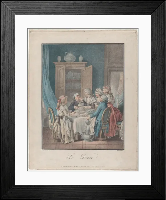 Framed Print : The Dinner, 1787-89. Creator: Louis Marin Bonnet Framed Print : The Dinner, 1787-89. Creator: Louis Marin Bonnet