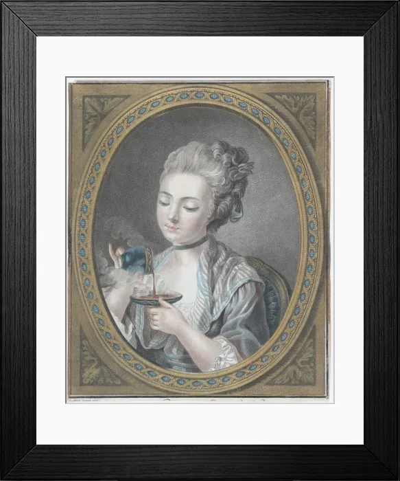 Framed Print : The Woman taking Coffee, 1774. Creator: Louis Marin Bonnet Framed Print : The Woman taking Coffee, 1774. Creator: Louis Marin Bonnet