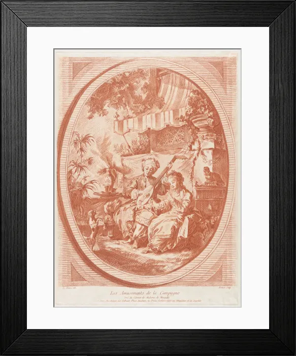 Framed Print : The Pleasures of the Countryside, mid to late 18th century. Creator: Louis Marin Bonnet Framed Print : The Pleasures of the Countryside, mid to late 18th century. Creator: Louis Marin Bonnet