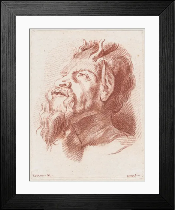 Framed Print : Head of a satyr, ca. 1755-93. Creator: Louis Marin Bonnet Framed Print : Head of a satyr, ca. 1755-93. Creator: Louis Marin Bonnet
