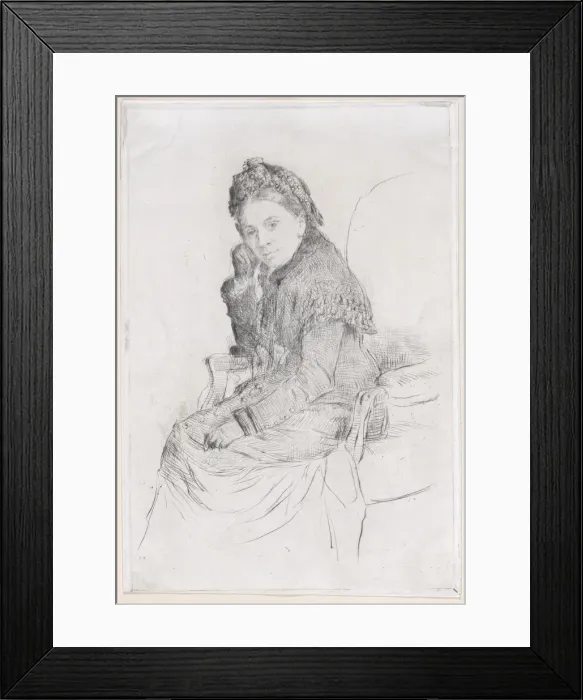 Framed Print : Portrait of Madame Bouquet de la Grye, 1879. Creator: Marcellin-Gilbert Desboutin Framed Print : Portrait of Madame Bouquet de la Grye, 1879. Creator: Marcellin-Gilbert Desboutin