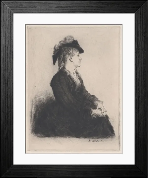 Framed Print : Portrait of Princess Colonna, 1873. Creator: Marcellin-Gilbert Desboutin Framed Print : Portrait of Princess Colonna, 1873. Creator: Marcellin-Gilbert Desboutin