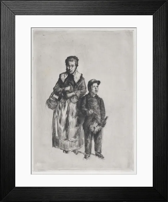 Framed Print : Chanteurs des rues, grande piece, 1872. Creator: Marcellin-Gilbert Desboutin Framed Print : Chanteurs des rues, grande piece, 1872. Creator: Marcellin-Gilbert Desboutin