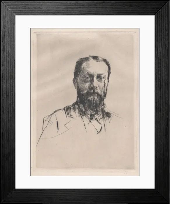 Framed Print : Portrait of an unknown man, late 19th century. Creator: Marcellin-Gilbert Desboutin Framed Print : Portrait of an unknown man, late 19th century. Creator: Marcellin-Gilbert Desboutin