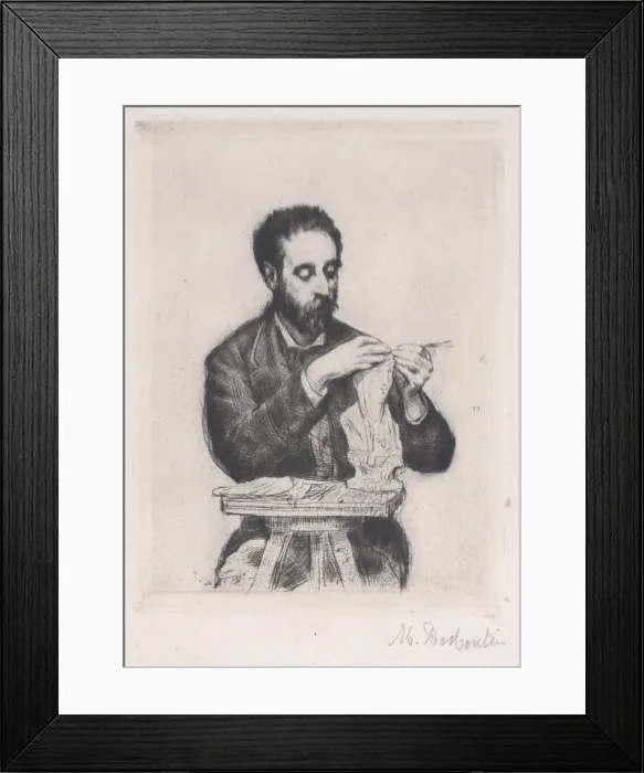 Framed Print : Portrait of Emile Soldi, 1876. Creator: Marcellin-Gilbert Desboutin Framed Print : Portrait of Emile Soldi, 1876. Creator: Marcellin-Gilbert Desboutin