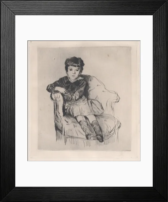 Framed Print : Le fils de Ludovic Halevy, 1879. Creator: Marcellin-Gilbert Desboutin