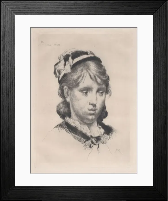 Framed Print : Mlle. Mou-Mou, 1880. Creator: Marcellin-Gilbert Desboutin Framed Print : Mlle. Mou-Mou, 1880. Creator: Marcellin-Gilbert Desboutin