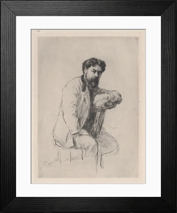 Framed Print : Portrait of Henri Rouart, 1875. Creator: Marcellin-Gilbert Desboutin Framed Print : Portrait of Henri Rouart, 1875. Creator: Marcellin-Gilbert Desboutin
