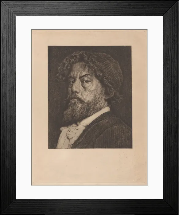 Framed Print : Portrait of the artist, about 1895. Creator: Marcellin-Gilbert Desboutin Framed Print : Portrait of the artist, about 1895. Creator: Marcellin-Gilbert Desboutin