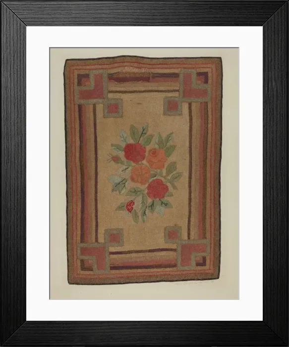 Framed Print : Hooked Rug, 1941. Creator: Alice Cosgrove Framed Print : Hooked Rug, 1941. Creator: Alice Cosgrove