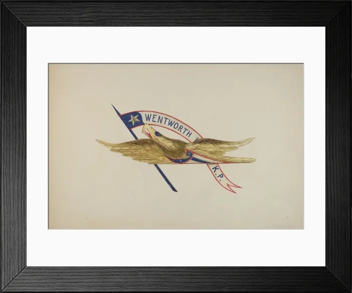 Framed Print : Carved Eagle, c. 1942. Creator: Alice Cosgrove