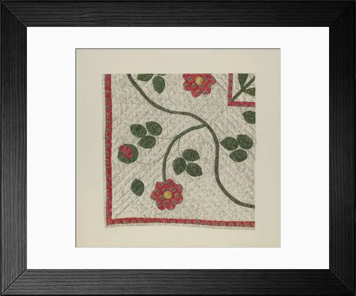 Framed Print : Quilt - Tulip Pattern, c. 1941. Creator: Alice Cosgrove Framed Print : Quilt - Tulip Pattern, c. 1941. Creator: Alice Cosgrove