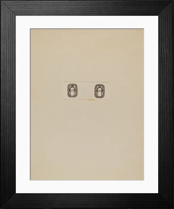 Framed Print : Womans Buckles, c. 1936. Creator: Charles Criswell Framed Print : Womans Buckles, c. 1936. Creator: Charles Criswell
