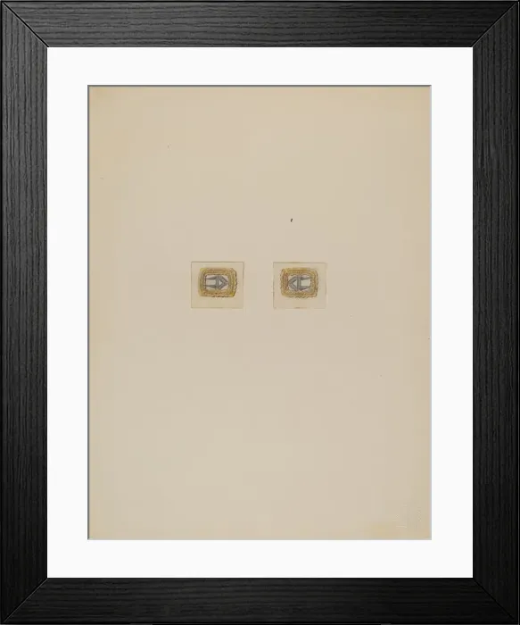Framed Print : Gentlemans Stock Buckles, c. 1936. Creator: Charles Criswell Framed Print : Gentlemans Stock Buckles, c. 1936. Creator: Charles Criswell