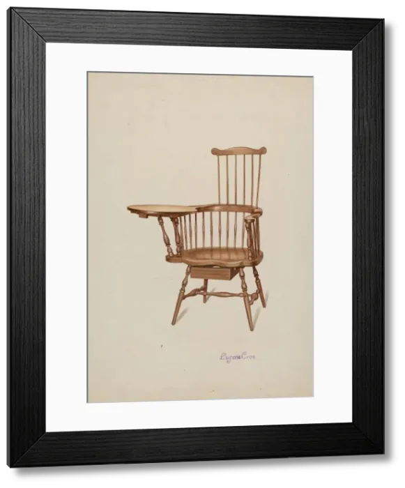 Framed Print : Windsor Desk Armchair, c. 1937. Creator: Eugene Croe Framed Print : Windsor Desk Armchair, c. 1937. Creator: Eugene Croe