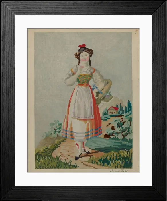 Framed Print : Embroidery Needlepoint, c. 1937. Creator: Eugene Croe Framed Print : Embroidery Needlepoint, c. 1937. Creator: Eugene Croe