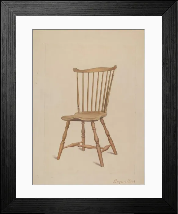 Framed Print : Windsor Chair, c. 1936. Creator: Eugene Croe Framed Print : Windsor Chair, c. 1936. Creator: Eugene Croe