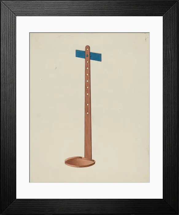 Framed Print : Shaker Candle Stand, c. 1937. Creator: Lon Cronk Framed Print : Shaker Candle Stand, c. 1937. Creator: Lon Cronk