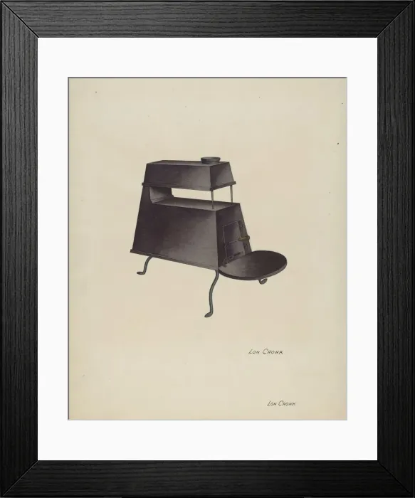 Framed Print : Shaker Stove, c. 1941. Creator: Lon Cronk Framed Print : Shaker Stove, c. 1941. Creator: Lon Cronk