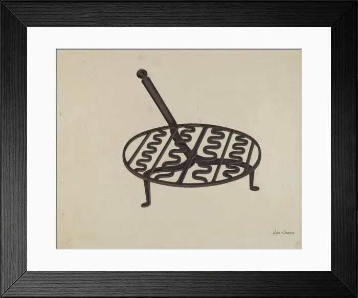 Framed Print : Wrought Iron Trivet, c. 1941. Creator: Lon Cronk Framed Print : Wrought Iron Trivet, c. 1941. Creator: Lon Cronk