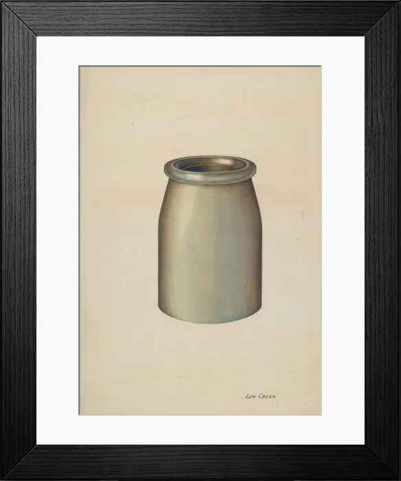 Framed Print : Stoneware Jar, 1941. Creator: Lon Cronk Framed Print : Stoneware Jar, 1941. Creator: Lon Cronk