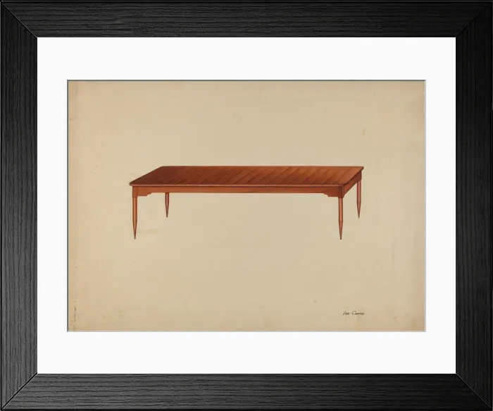Framed Print : Shaker Dining Table, c. 1941. Creator: Lon Cronk