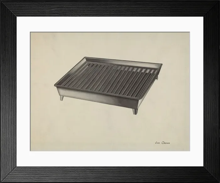 Framed Print : Shaker Dish Drainer, 1935 / 1942. Creator: Lon Cronk Framed Print : Shaker Dish Drainer, 1935 / 1942. Creator: Lon Cronk