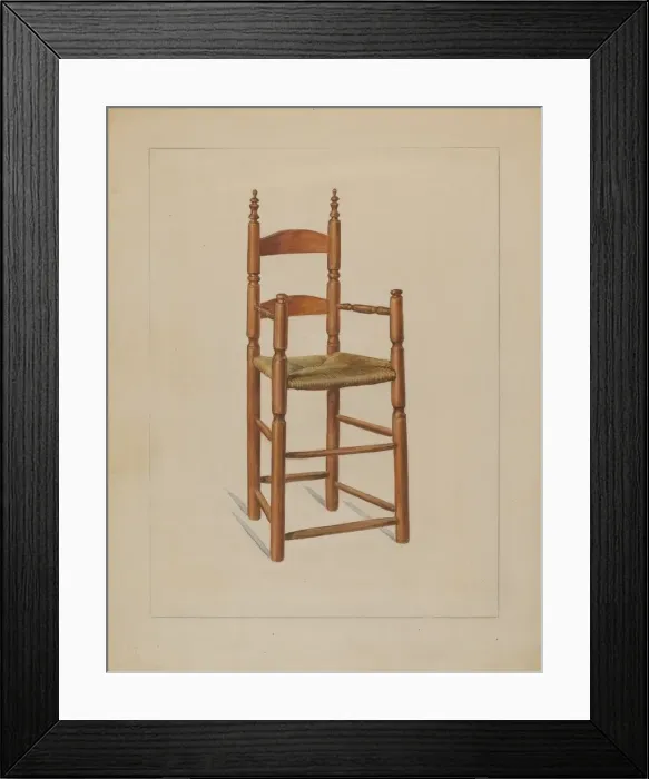 Framed Print : High Chair, c. 1936. Creator: Elizabeth Curtis Framed Print : High Chair, c. 1936. Creator: Elizabeth Curtis