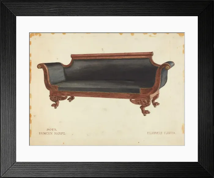 Framed Print : Sofa, c. 1940. Creator: Elizabeth Curtis Framed Print : Sofa, c. 1940. Creator: Elizabeth Curtis