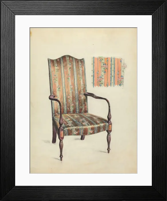 Framed Print : Hepplewhite Arm Chair, 1936. Creator: Elizabeth Curtis Framed Print : Hepplewhite Arm Chair, 1936. Creator: Elizabeth Curtis