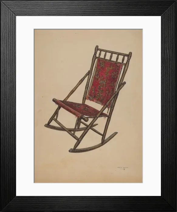 Framed Print : Rocking chair, 1939. Creator: Orison Daeda Framed Print : Rocking chair, 1939. Creator: Orison Daeda