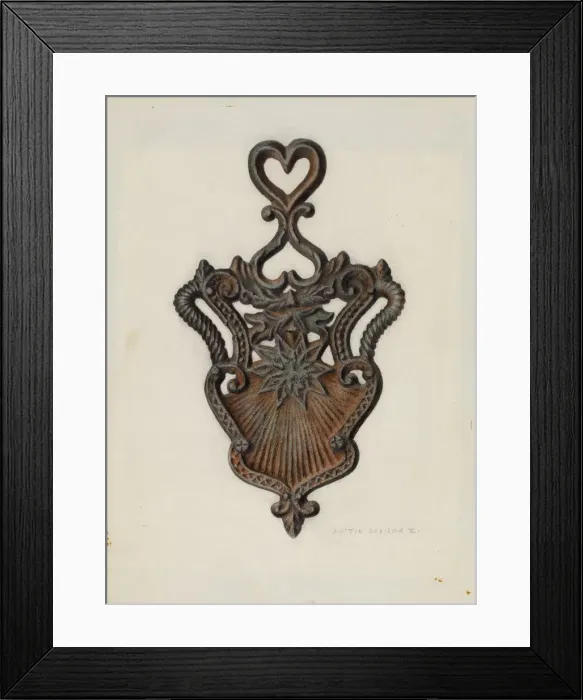 Framed Print : Cast Iron Stand, c. 1939. Creator: Austin L. Davison Framed Print : Cast Iron Stand, c. 1939. Creator: Austin L. Davison