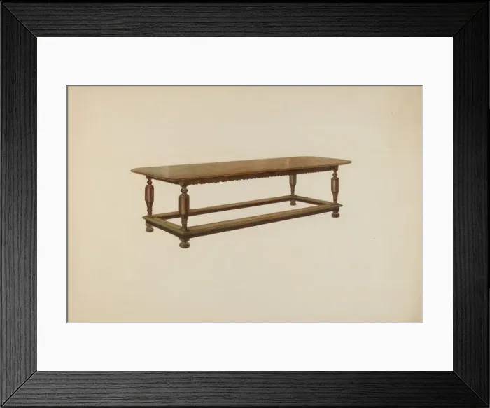 Framed Print : Refectory Table, 1938. Creator: Austin L. Davison Framed Print : Refectory Table, 1938. Creator: Austin L. Davison